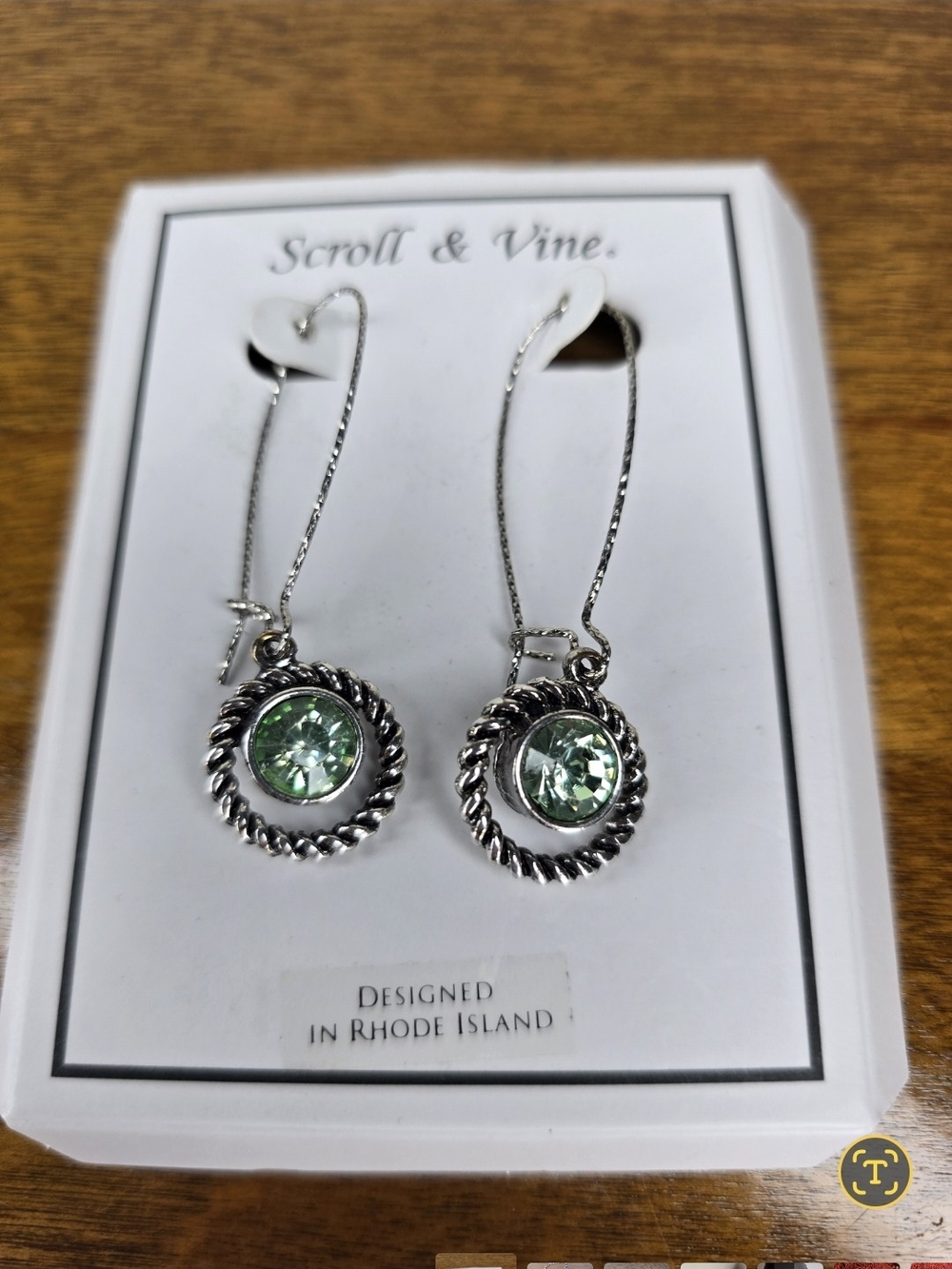 Light Green Crystal Drop Earrings